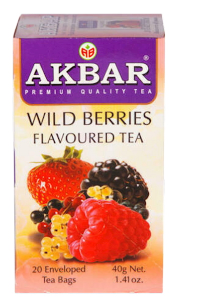 TEA  AKBAR HERBAL W/WILDBERRIES 24/(20X2GR) SRI-LANKA