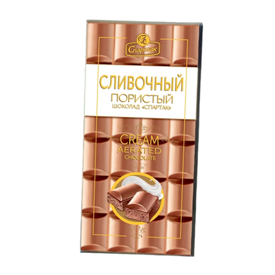 CHOCOLATE BAR AERATED W/CREAM FLAVOR 13/70GR SPARTAK N11459