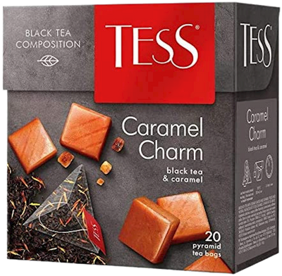 TEA  BLACK CARAMEL CHARM PYRAMIDS 12/(20X1.8GR) TESS 0883-12