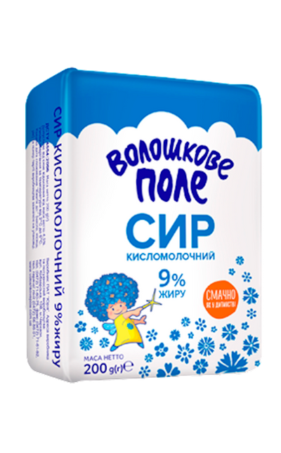COTTAGE CHEESE 9% 20/200GR VOLOSHKOVE POLE N6450