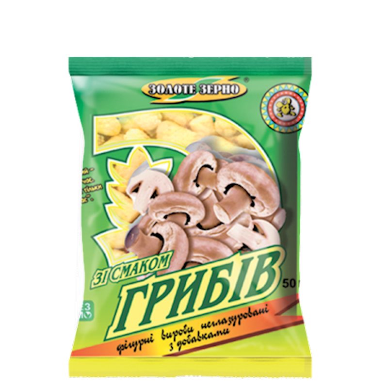 CORN SNACK W/MUSHROOMS 60/50GR ZOLOTE ZERNO N102