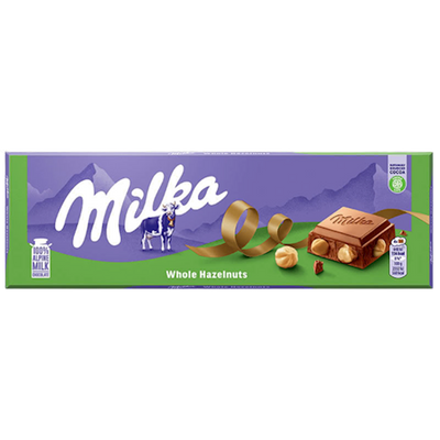 CHOCOLATE BAR W/WHOLE HAZELNUTS 12/250GR MILKA  AUSTRIA N548227