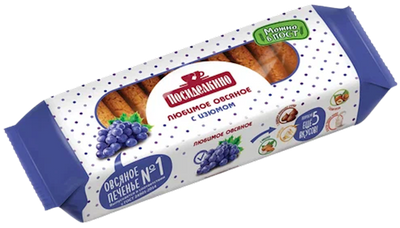 COOKIES OATMEAL W/RAISINS 15/200GR POSIDELKINO RUSSIA N953