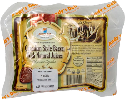 BACON CANADIAN STYLE /POLEDWICA SOPOCKA 30/30LB CHUNK ANDY'S N1450