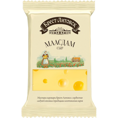 CHEESE MAASDAM 45% CHUNK 10/200GR BREST LITOVSK BELARUS N2401