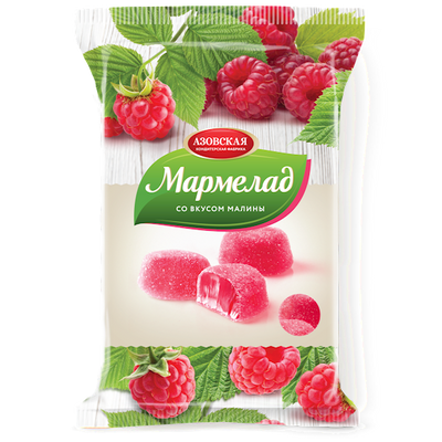 MARMELADE W/RASPBERRY FLAVOR 12/300GR AZOVSKAYA