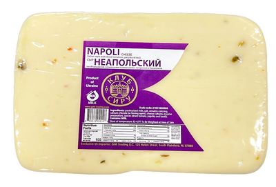 CHEESE NAPOLY W/TOMATOES PAPRIKA&BASIL CHUNK 1/1LB CHEESE CLUB UKRAINE N43014