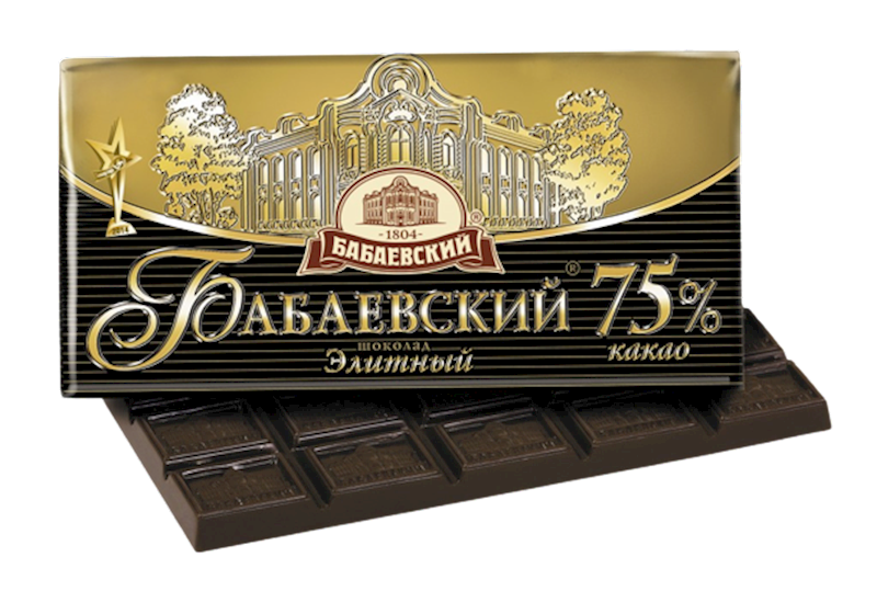 CHOCOLATE BAR ELITE BITTER 75% COCOA 18/90GR BABAEVSKIY(4)