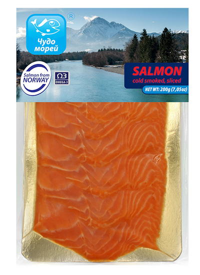SALMON COLD SMOKED SLICED NORWAY 10/227GR CHUDO MOREY N821