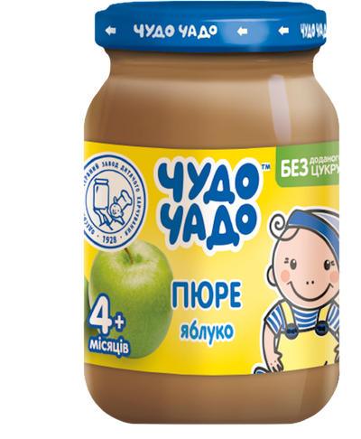 PUREE FOR BABY W/APPLE FROM 4 MONTHS 6/170GR CHUDO CHADO UKRAINE