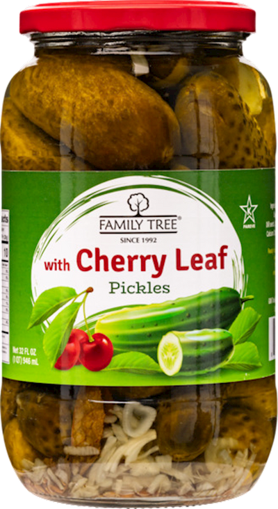 PICKLES W/CHERRY LEAF 12/946ML FAMILY TREE N65