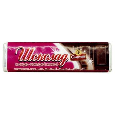 CHOCOLATE BAR BATONCHIK W/POMADKA & CHOCOLATE FILLING 52/48GR SPARTAK N8037