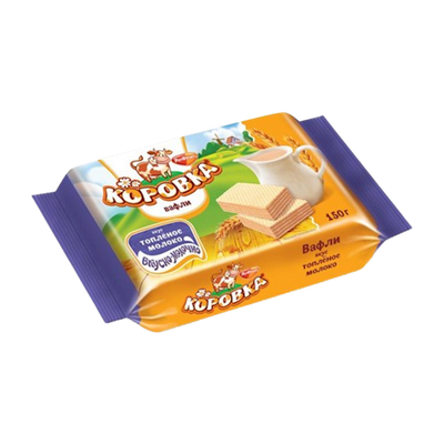 WAFFLES KOROVKA W/BAKED MILK FLAVOR 22/150GR ROT FRONT N2106