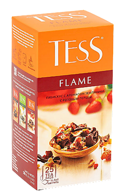 TEA  HERBAL FLAME STRAWBERRY 10/(25X2GR) TESS 0651-10