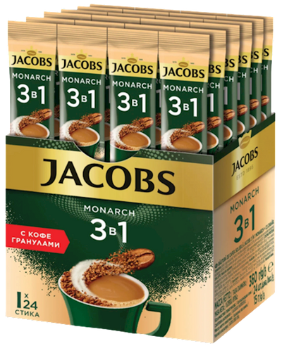 COFFEE STICKS INSTANT JACOBS 3IN1 MONARCH 10/(24X15GR) UKRAINE N814