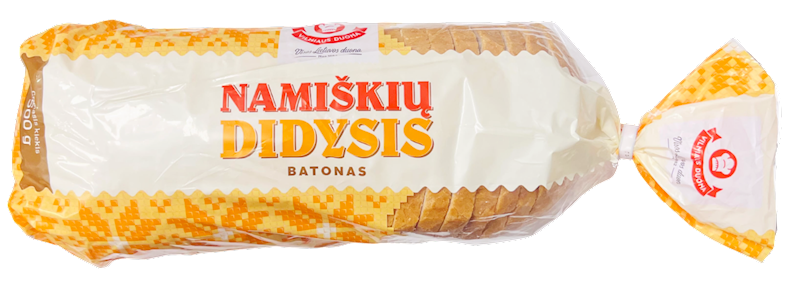 BREAD BATON WHEAT NAMISKIU DIDYSIS SLICED 3/500GR LITHUANIA N224550