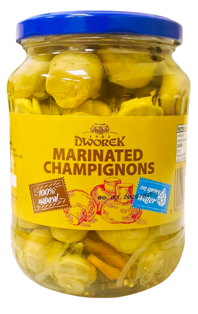 MUSHROOMS CHAMPIGNONS MARINATED WHOLE 8/720ML DWOREK POLAND