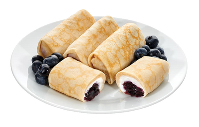 CREPES W/BLUEBERRY&CHEESE FILLING FROZEN 7/2.15KGX27PCS MAMA ADA'S