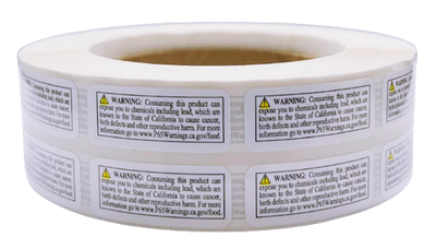 LABELS ROLL FOR CA "PROP 65" 1PC