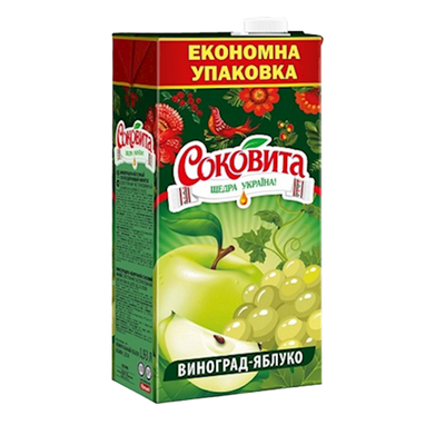 JUICE APPLE&GRAPE 12/0.95L SOKOVITA