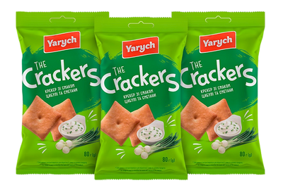 CRACKERS W/ONION&SOUR CREAM FLAVOR 50/80GR YARYCH UKRAINE