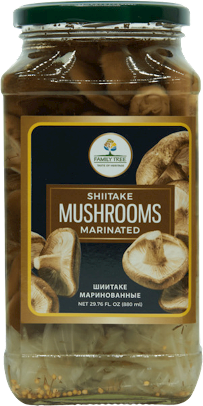 MUSHROOMS SHIITAKE MARINATED 12/880ML FAMILY TREE