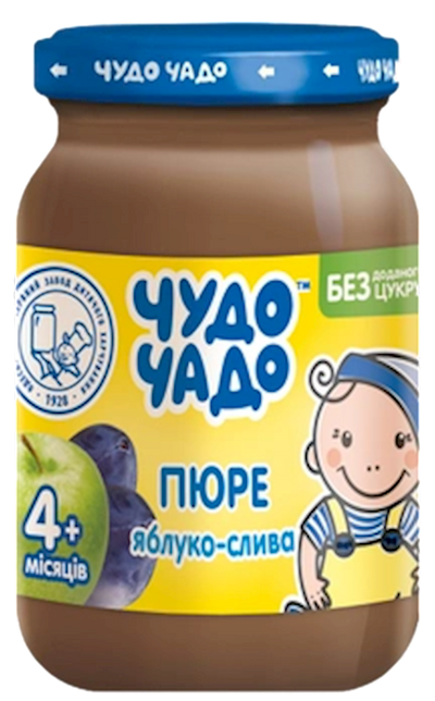 PUREE FOR BABY APPLE & PLUMS FROM 4 MONTHS 6/170GR CHUDO CHADO UKRAINE