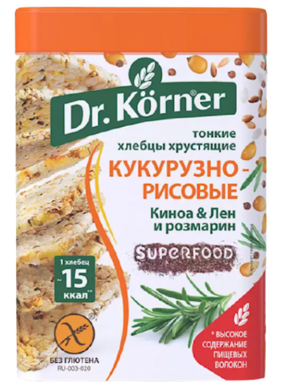 HLEBTSI DR.KORNER CORN RICE W/QUINOA&ROSEMARY 20/100GR RUSSIA N5950