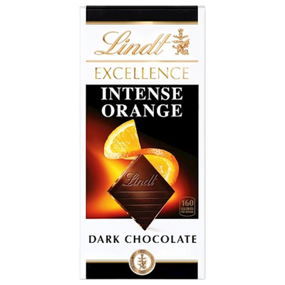 CHOCOLATE BAR DARK W/ORANGE 12/100GR LINDT N8029(12)
