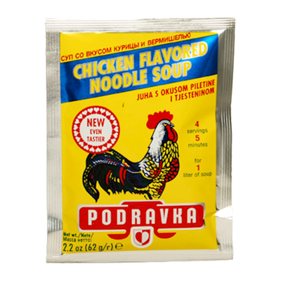 SOUP CHICKEN NOODLE DRY 35/62GR PODRAVKA N01001A