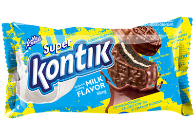 COOKIES SANDWICH W/MILK FLAVOR 36/90GR SUPER KONTIK