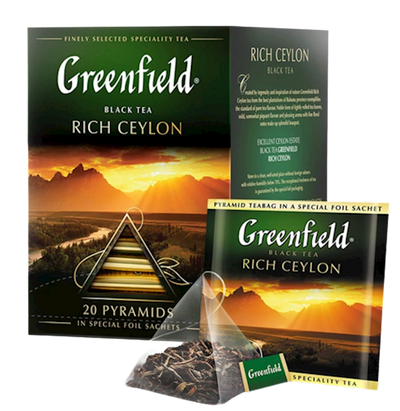 TEA  BLACK RICH CEYLON PYRAMIDS 8/(20X2GR) GREENFIELD 0898-08