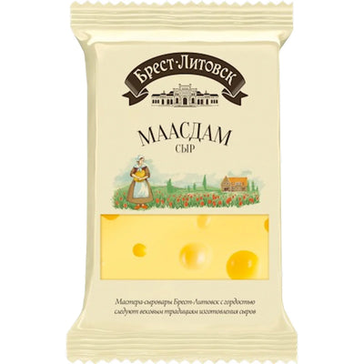 CHEESE MAASDAM 45% CHUNK 10/200GR BREST LITOVSK BELARUS N2401