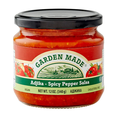 ADJIKA - SPICY PEPPER SALSA 12/12OZ GARDEN MADE BULGARIA N33113