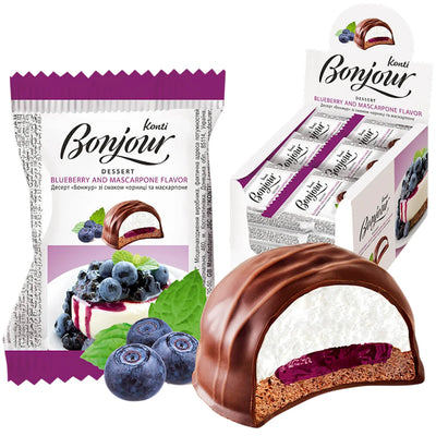 DESSERT COOKIES BONJOUR W/BLUEBERRY&MASCARPONE FLAVOR 24/29GR KONTI UKRAINE N8694 (6)