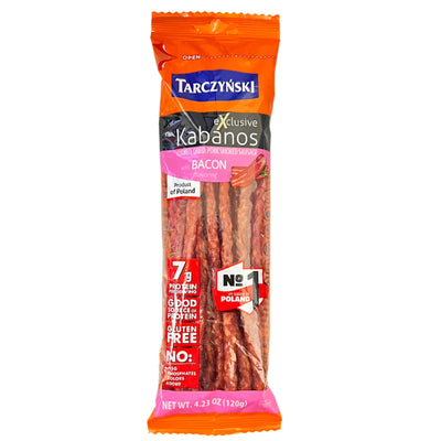KABANOSY SMOKED&DRIED PORK W/BACON 22/120GR BY CS TARCZYNSKI N0156 POLAND
