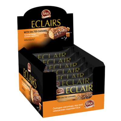 ECLAIRS W/SALTED CARAMEL 4/(10X60GR) BKK UKRAINE N6042