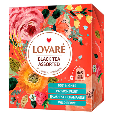 TEA BLACK ASSORTED 7/(32X2GR) LOVARE