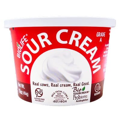 SOUR CREAM BIO W/PROBIOTIC KOSHER 12/425GR BIOLIFE
