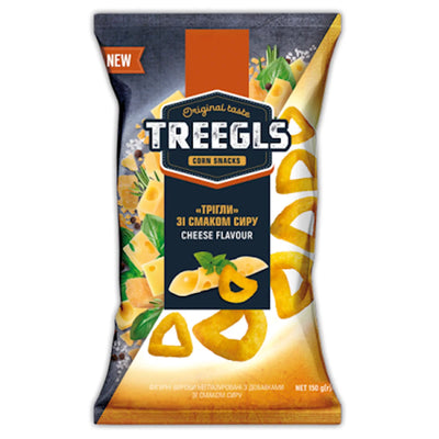 CORN PUFFS TREEGLS W/CHEESE 14/150GR ZOLOTE ZERNO N328