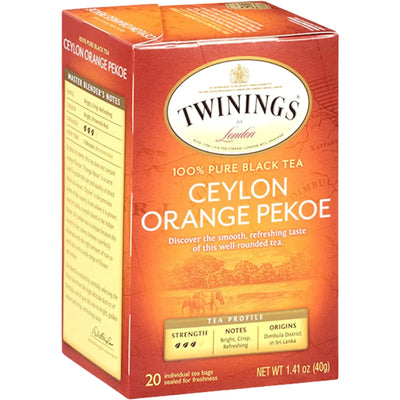 TEA TWININGS CEYLON ORANGE PEKOE 6/(20X2GR) ENGLAND N5324