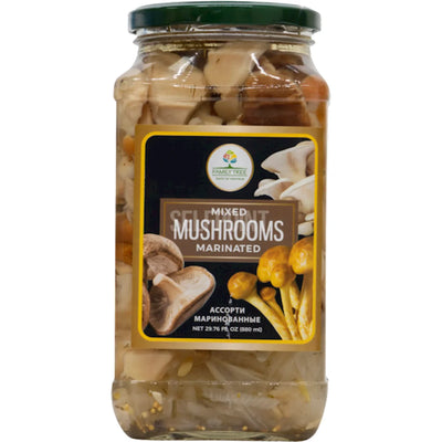 MUSHROOMS MIX MARINATED 12/880ML FAMILY TREE