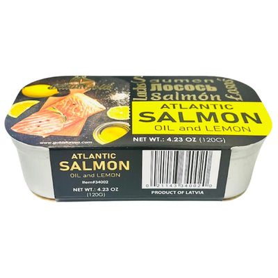 ATLANTIC SALMON IN OIL W. LEMON 11/120GR BALTIC GOLD #2 LATVIA N34002