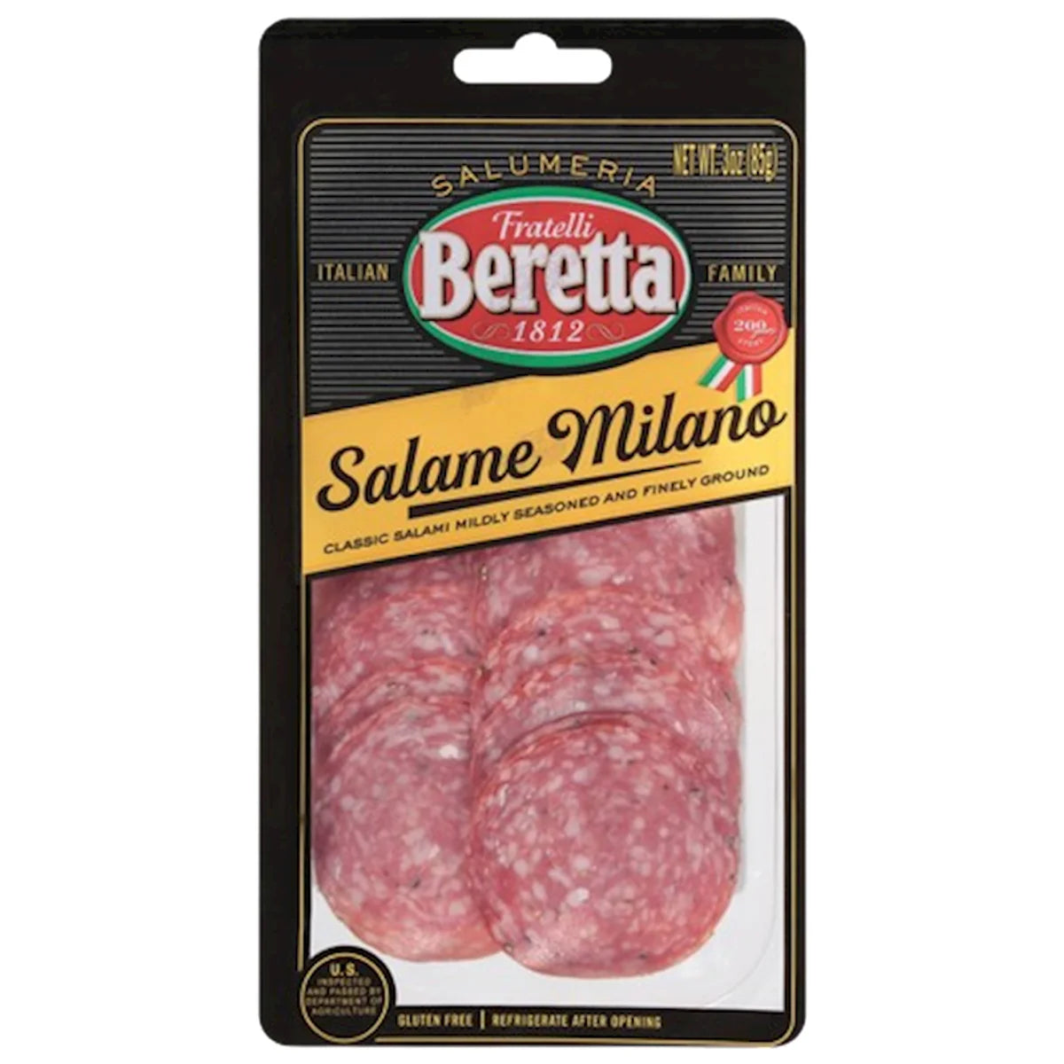 KIELBASA SALAMI MILANO PRE-SLICED 12/85GR FRATELLI BERETTA
N130460/90815
