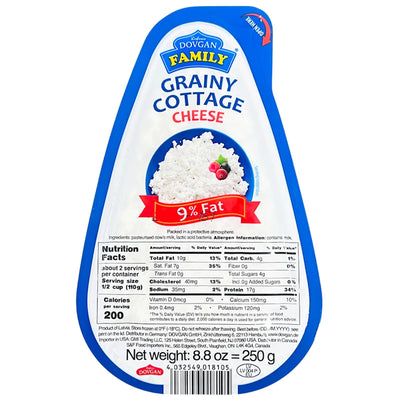 COTTAGE CHEESE 9% 6/250GR DOVGAN LATVIA NUS97421111