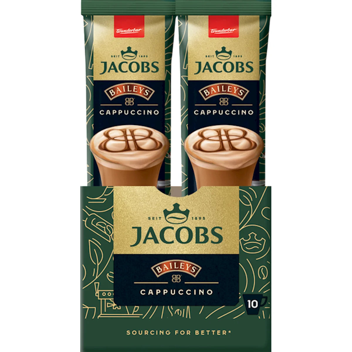 COFFEE STICKS INSTANT JACOBS 3IN1 BAILEYS CAPPUCCINO 10/(10X15GR) N708