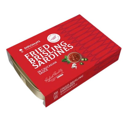 SARDINES IN CAUCASIC SAUCE 10/100GR DIPLOMATS LATVIA N1639/506(4)