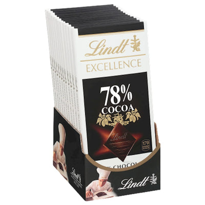 CHOCOLATE BAR DARK EXCELLENCE 78% 12/100GR LINDT N003528(12)