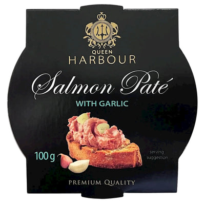 PATE SALMON W/GARLIC 24/100GR QUEEN HARBOUR