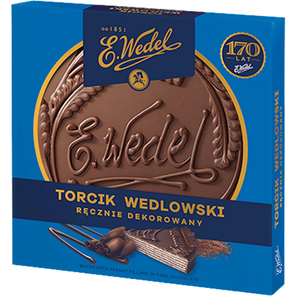 CAKE WAFFLE TORCIK WEDLOWSKI HAND DECORATED 12/250GR E.WEDEL POLAND N0903WE6363